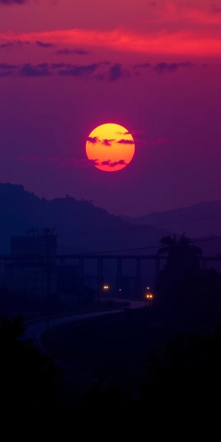 Neon sunset 1 Phone Wallpaper