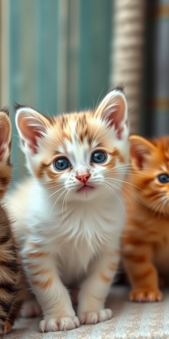 Cute kittens 1 Phone Wallpaper