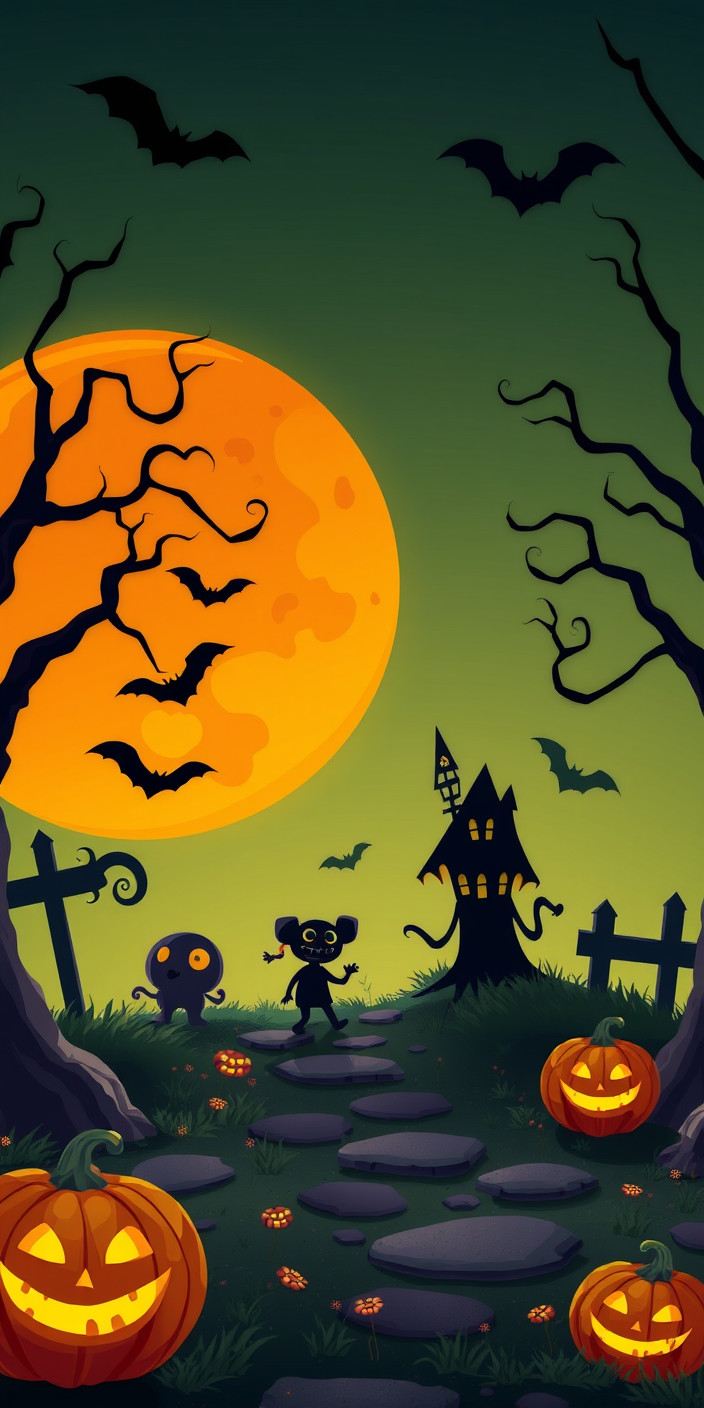 Free animated halloween 6 Phone Wallpaper