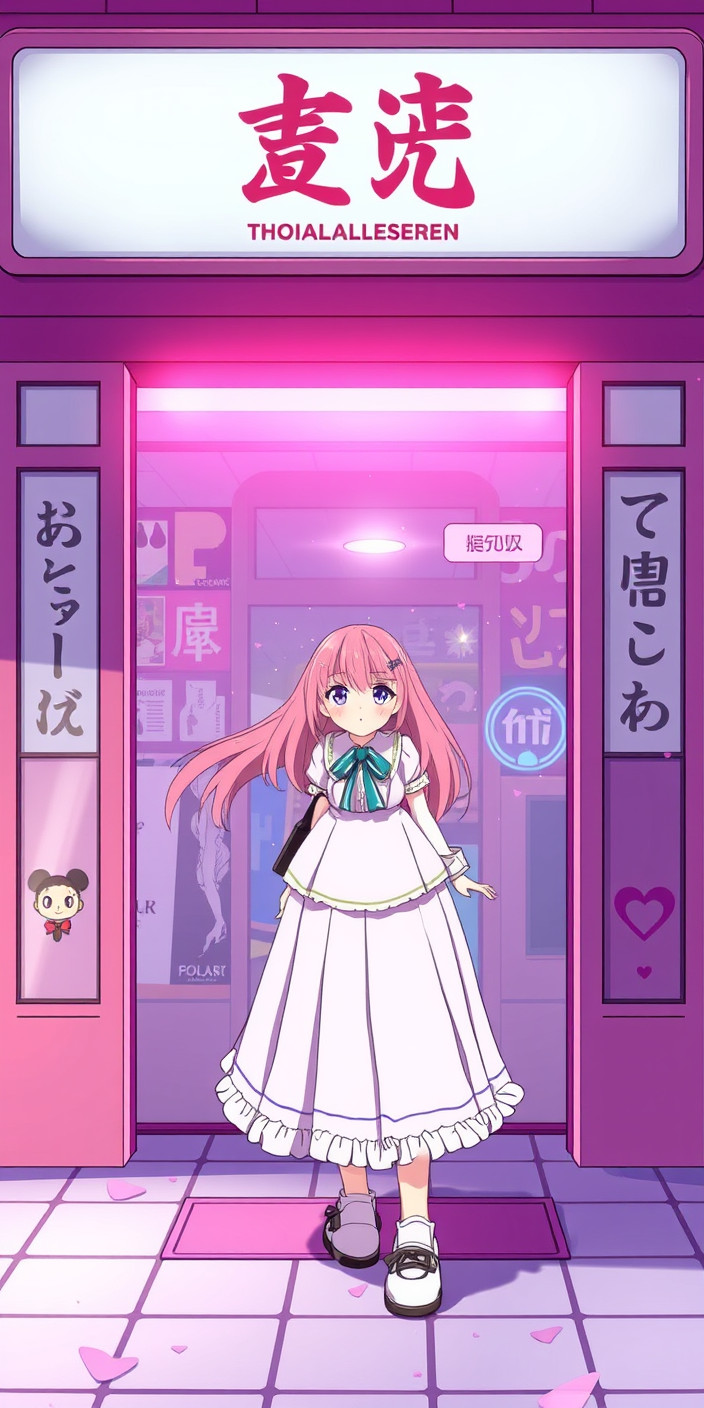 Pink anime 7 Phone Wallpaper