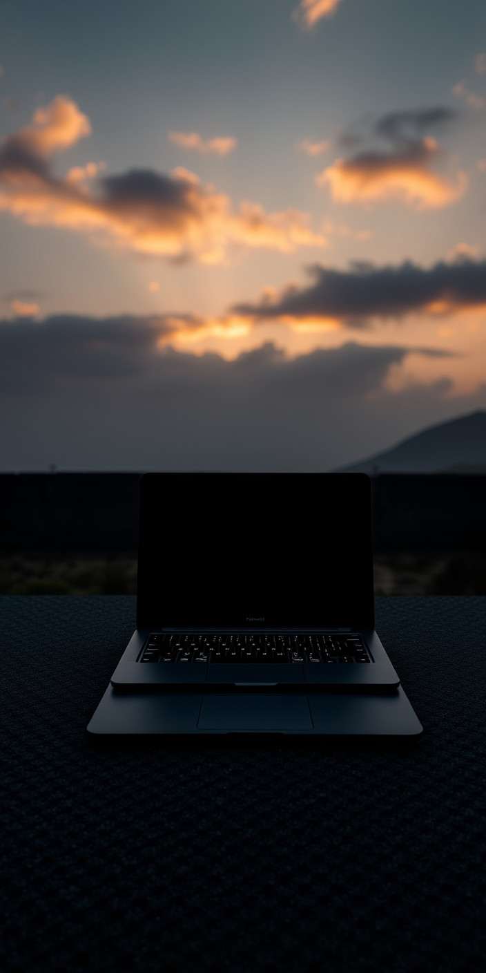 Black laptop 6 Phone Wallpaper
