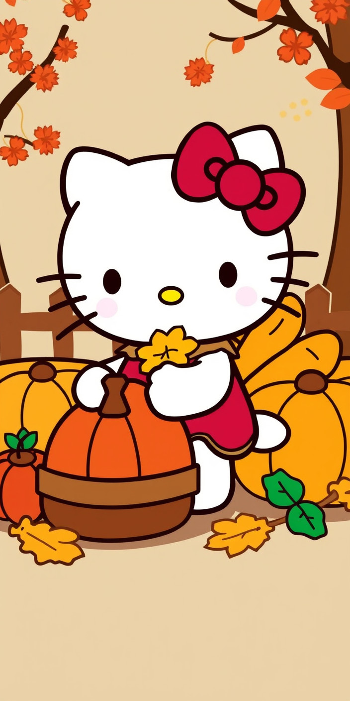 Hello kitty thanksgiving 10 Phone Wallpaper
