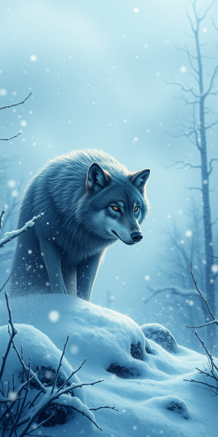 Winter wolf 6 Phone Wallpaper