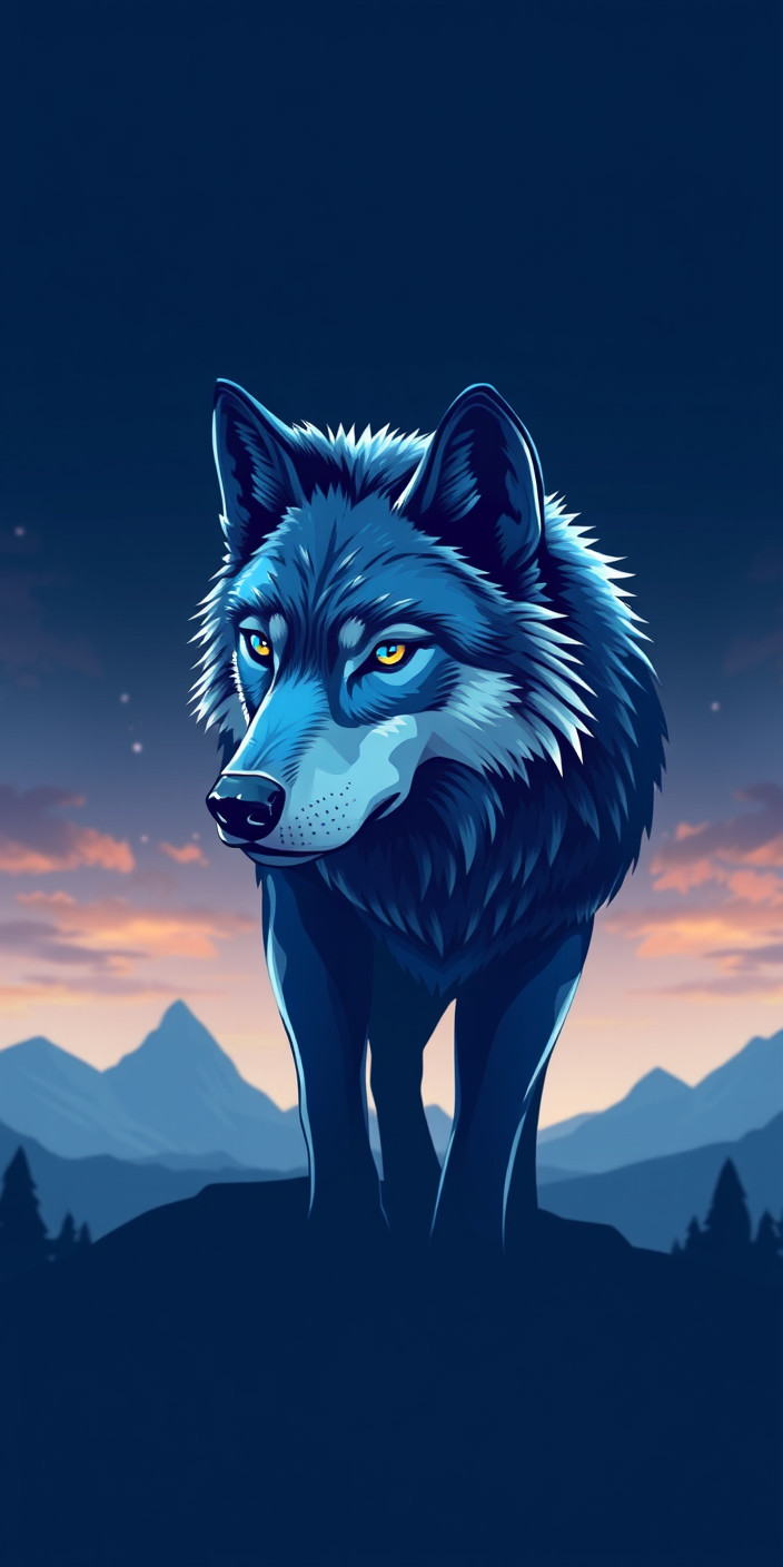 Blue wolf 1 Phone Wallpaper