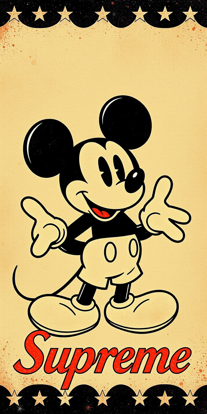 Supreme mickey mouse 13 Phone Wallpaper