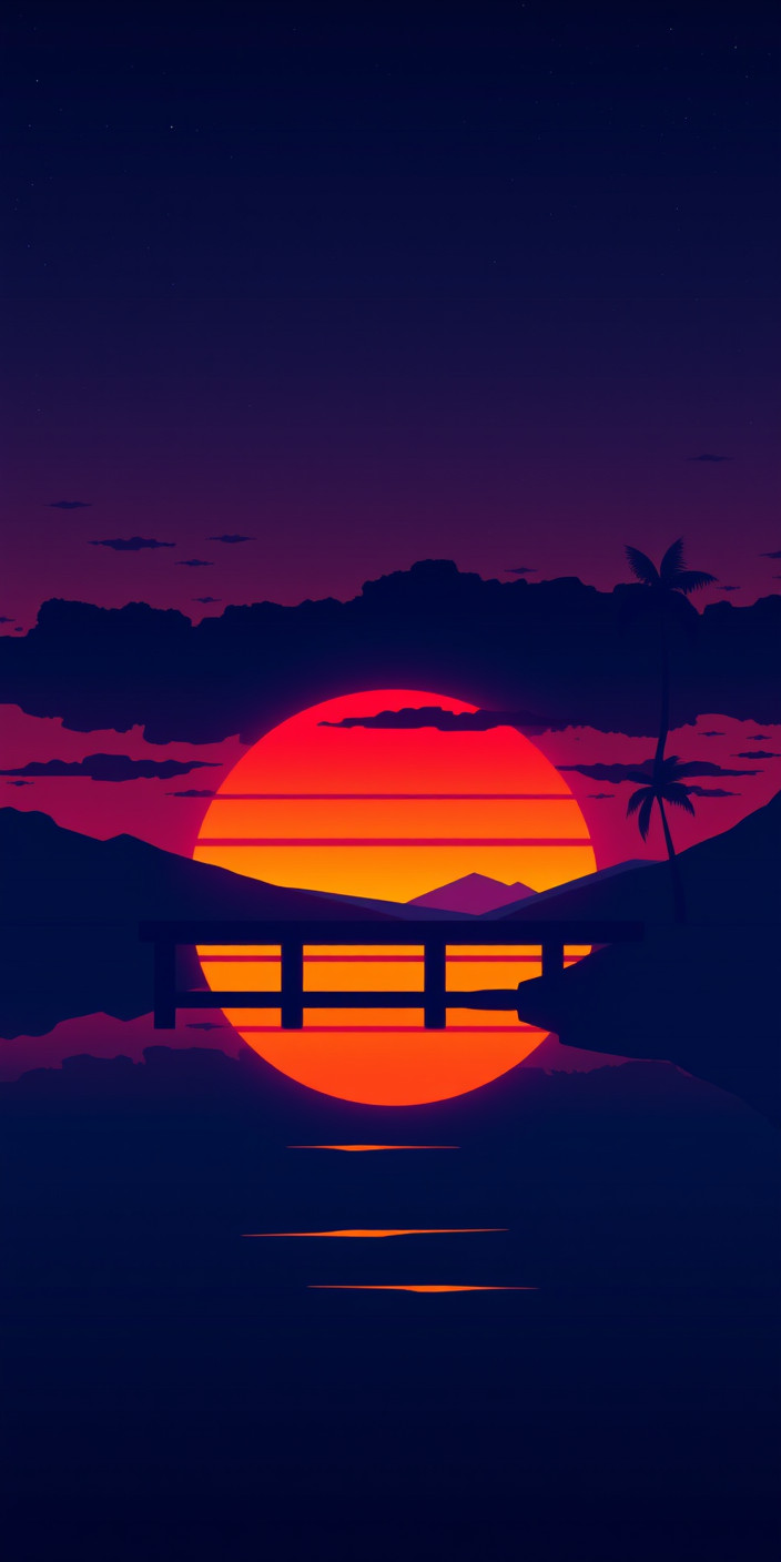 Neon sunset 5 Phone Wallpaper