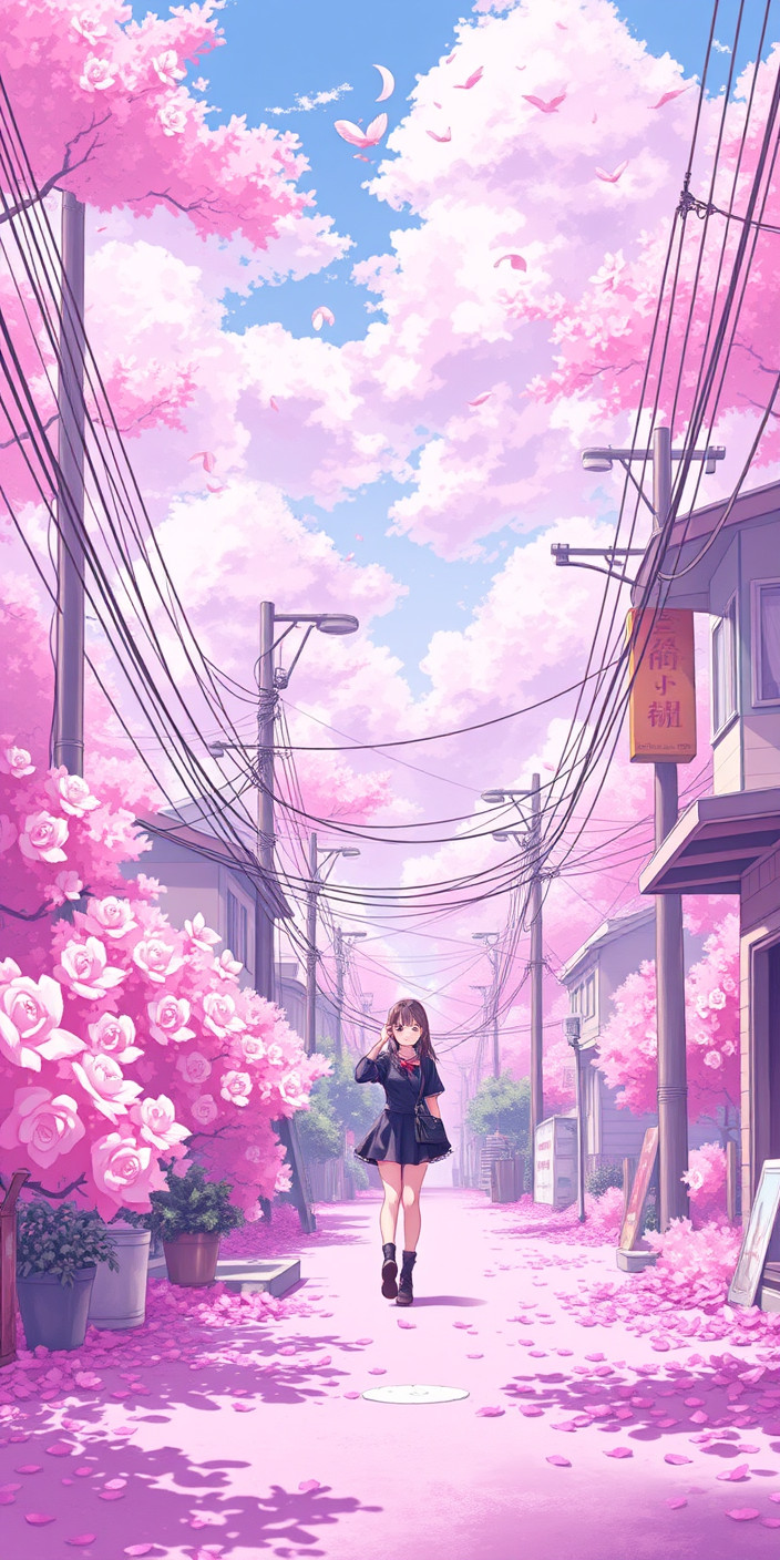 Pink anime 11 Phone Wallpaper