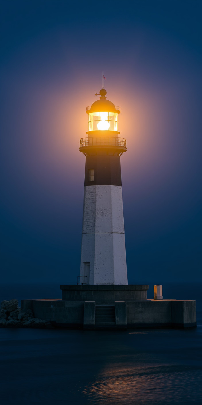 Lighthouse at night 3 Phone Wallpaper