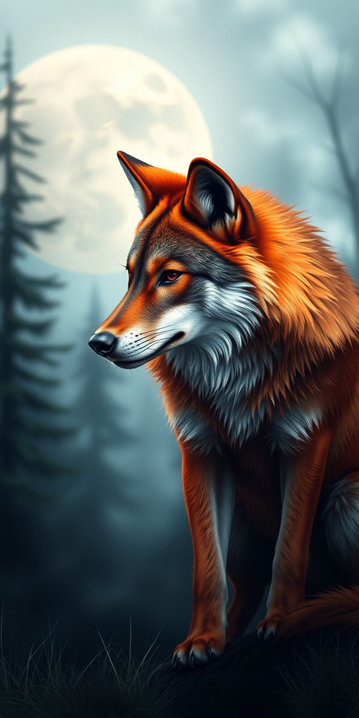 Red wolf 11 Phone Wallpaper