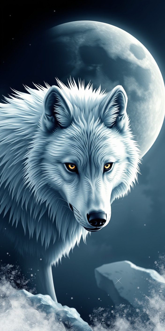 White wolf 7 Phone Wallpaper
