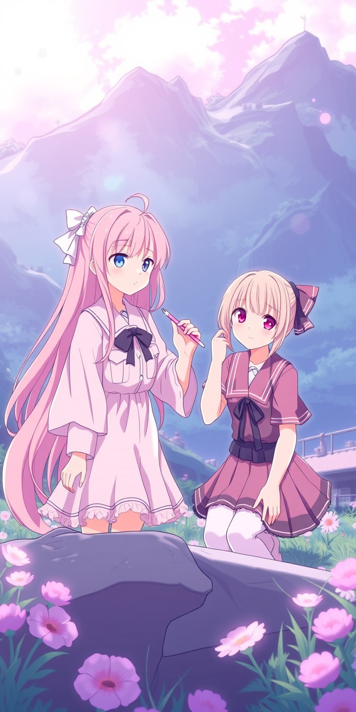 Pink anime 9 Phone Wallpaper