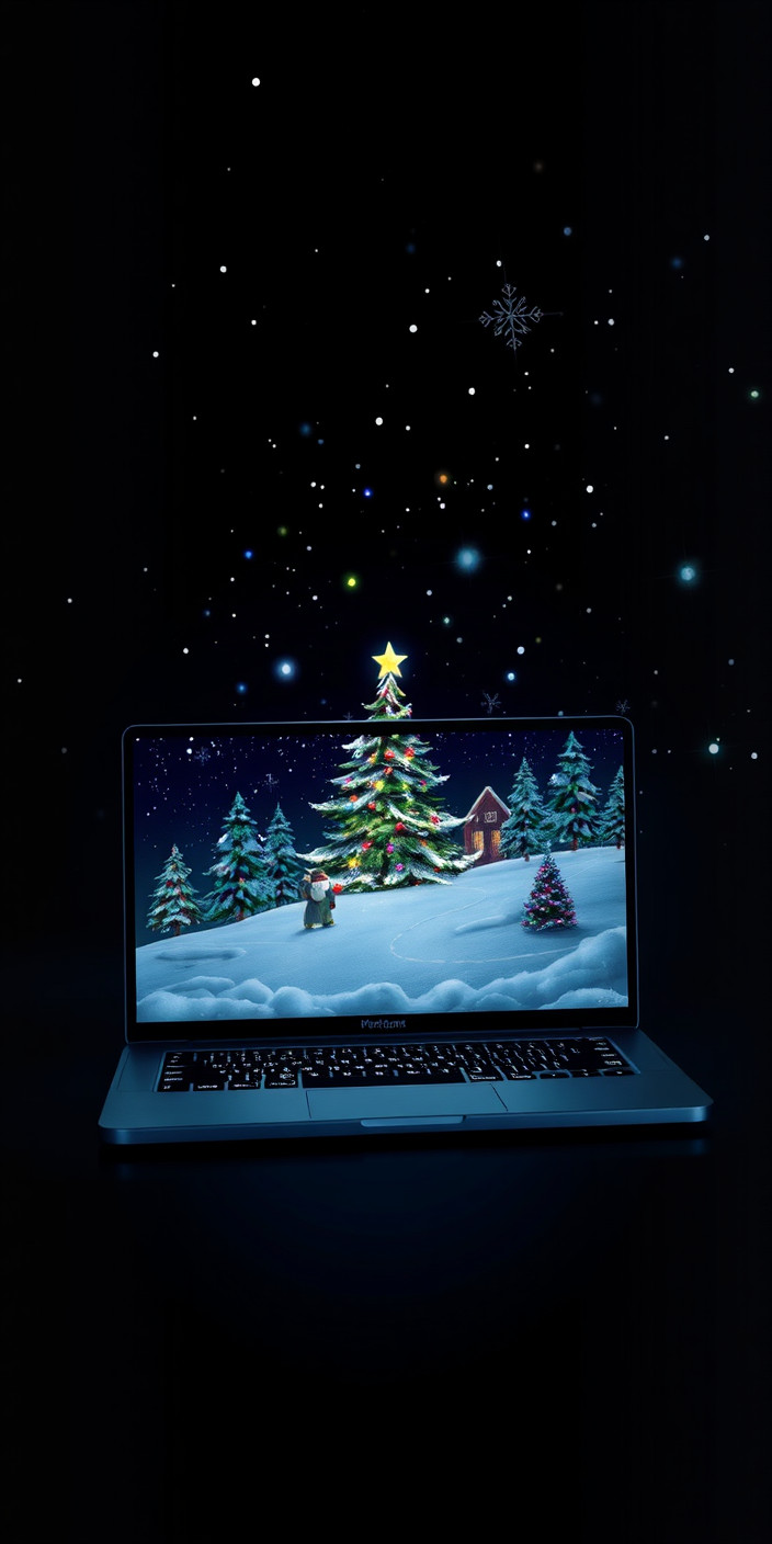 Christmas  laptop 1 Phone Wallpaper