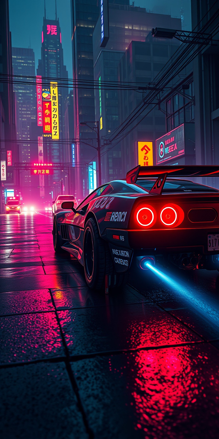 Cyberpunk car 4 Phone Wallpaper