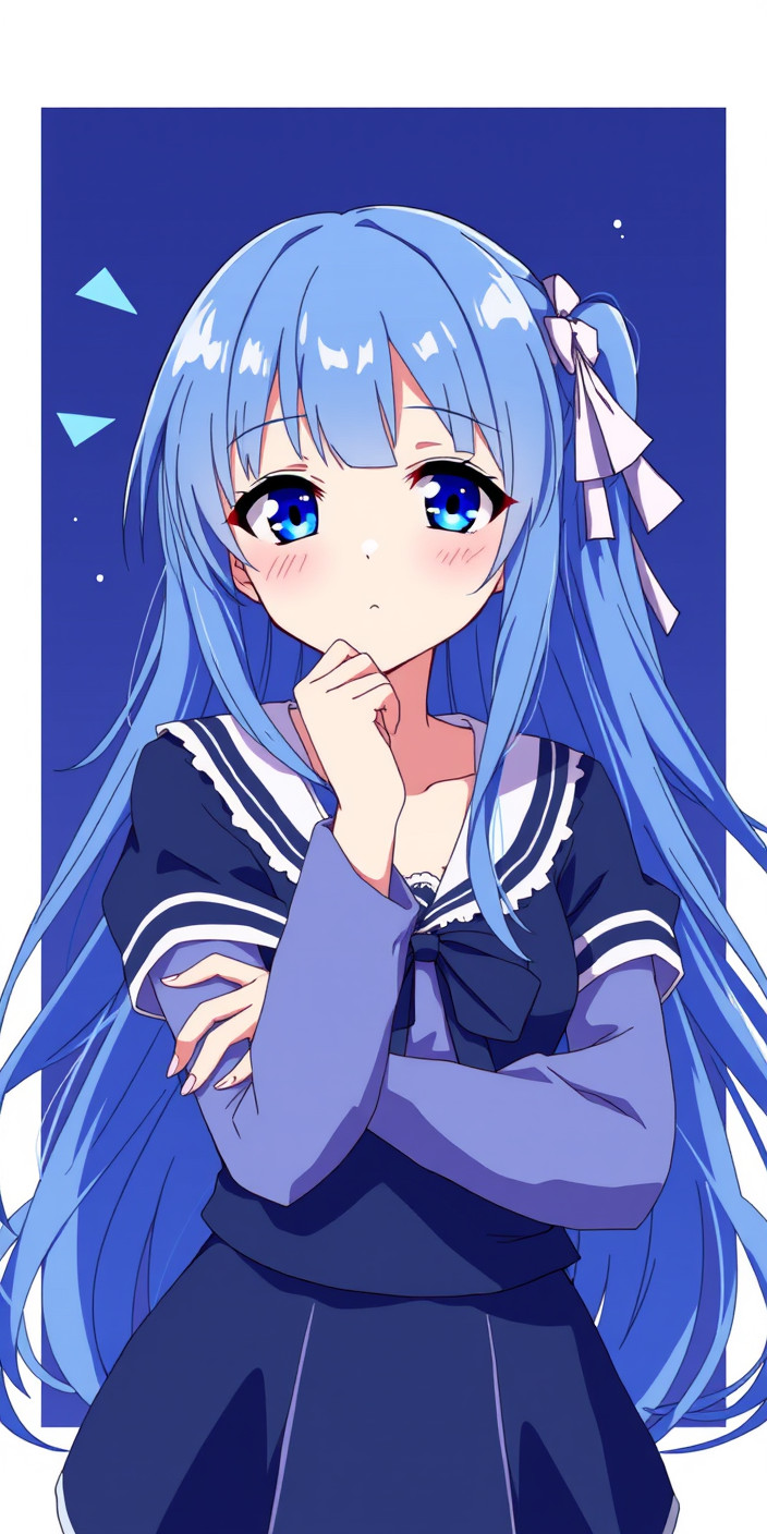 Blue anime 3 Phone Wallpaper