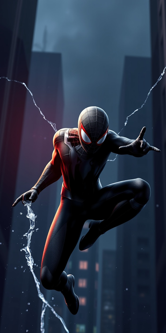 Black spiderman 1 Phone Wallpaper