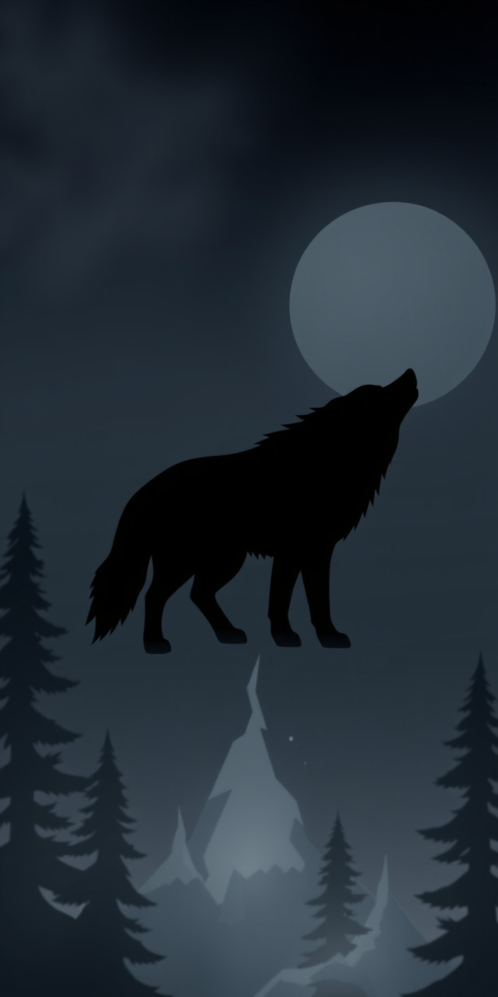 Minimalist wolf 4 Phone Wallpaper